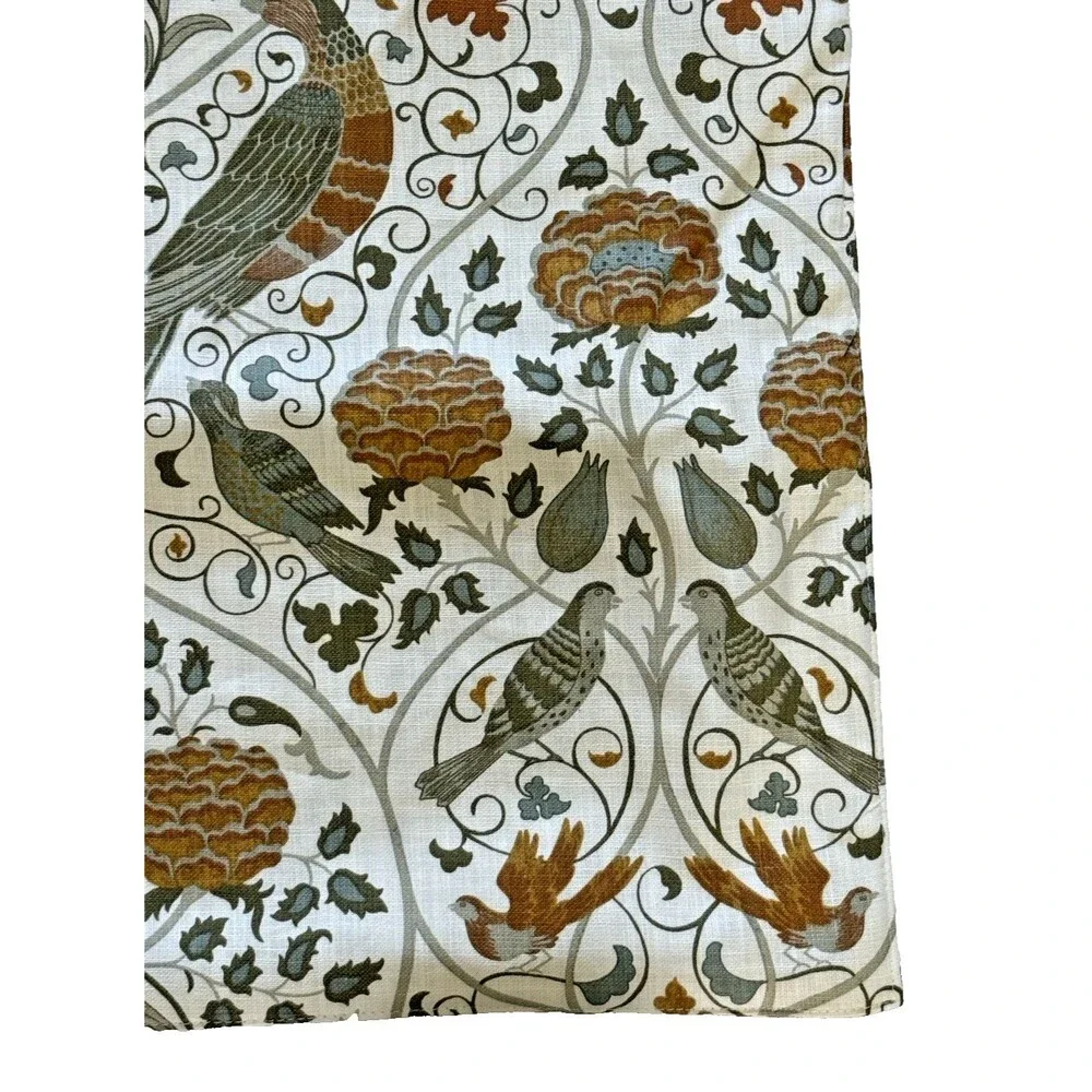 Morris & Co Seasons By May Table Runner Bird Flower Floral Reversible 16x90